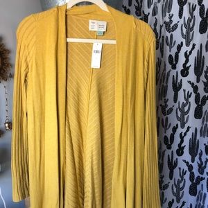 Anthropologie mustard cardigan